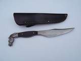 James L. Batson,Jr.Black Beauty A Horsehead Bowie Knife No.12 Damascus Steel 1st Horsehead Pommel forged from Damascus - 5 of 7