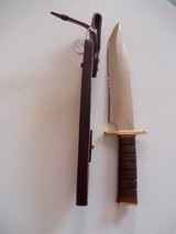 JEAN TANAZACQ ULTIMATE WARRIOR'S BLADE/FIGHTING MODEL-LEATHER WASHERS HANDLE BRASS FITTING- A MIGHTY KNIFE! - 6 of 8