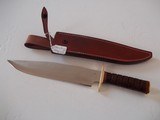 JEAN TANAZACQ ULTIMATE WARRIOR'S BLADE/FIGHTING MODEL-LEATHER WASHERS HANDLE BRASS FITTING- A MIGHTY KNIFE! - 5 of 8