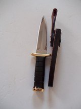 JEAN TANAZACQ BIG GAME BOW HUNTER BLACK MICARTA HANDLE BRASS FITTINGS- A MIGHTY KNIFE-ONE-OF-A-KIND-STUNNING - 6 of 6