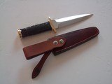 JEAN TANAZACQ BIG GAME BOW HUNTER BLACK MICARTA HANDLE BRASS FITTINGS- A MIGHTY KNIFE-ONE-OF-A-KIND-STUNNING - 4 of 6