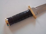 JEAN TANAZACQ BIG GAME BOW HUNTER BLACK MICARTA HANDLE BRASS FITTINGS- A MIGHTY KNIFE-ONE-OF-A-KIND-STUNNING - 3 of 6