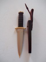 JEAN TANAZACQ BIG GAME BOW HUNTER BLACK MICARTA HANDLE BRASS FITTINGS- A MIGHTY KNIFE-ONE-OF-A-KIND-STUNNING - 5 of 6
