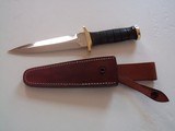 JEAN TANAZACQ BIG GAME BOW HUNTER BLACK MICARTA HANDLE BRASS FITTINGS- A MIGHTY KNIFE-ONE-OF-A-KIND-STUNNING - 1 of 6