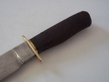Bill Bagwell Damascus Bowie carved walnut handle 1982 Brass Double Guard - 3 of 9
