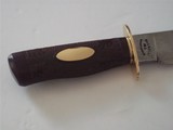 Bill Bagwell Damascus Bowie carved walnut handle 1982 Brass Double Guard - 4 of 9