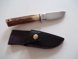 Bill Bagwell Extremely rare Damascus Skinner-Stag Handle-German Silver single guard-Wrist Thong - 3 of 5