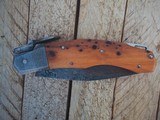 Ristigouche 1760 Bois d'If Damascus Blade-Bolsters & Unique "Palanquille" Feature of Opening/Closing This stunning Folding Knife - 6 of 8