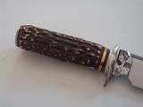 Couteau Bob or Bob's Bushcraft Knife Rough Forged & Mirror Finish Blade, Rare Beaded Deer Antler Handle Steel Guard & Pommel - 3 of 5