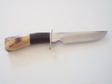 Hunting Model Nickel Silver "S" Shaped Guard Stag Deer Antler
& Leather Washers Handle Nickel Silver Butt Cap - 1 of 6