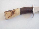 Hunting Model Nickel Silver "S" Shaped Guard Stag Deer Antler
& Leather Washers Handle Nickel Silver Butt Cap - 2 of 6