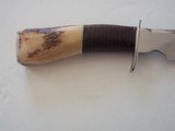 Hunting Model Nickel Silver "S" Shaped Guard Stag Deer Antler
& Leather Washers Handle Nickel Silver Butt Cap - 5 of 6