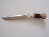 Randall Model # 1-8" German silver Double Guard & Spacers India Sambar Crown Stag Handle carved with "RED CLOUD" - 2 of 4