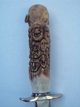 Randall Model # 2-7" Fighting Stiletto
Carved Handle with 18 faces A Masterpiece Original Scabbard - 7 of 9