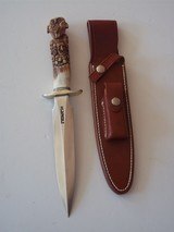 Randall Model # 2-7" Fighting StilettoCarved Handle with 18 faces A Masterpiece Original Scabbard - 5 of 9