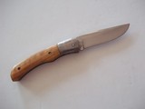"Oiseau Tonnerre" Model Damascus Blade and Bolsters, Olive wood handle A spectacular Folder ! - 9 of 10