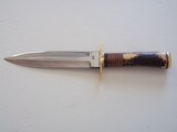 Thierry Le Senecal Medieval Hunting Dagger Fancy File Work Brass Butt Cap Leather Washers stag Combination Hefty Handle - 2 of 5