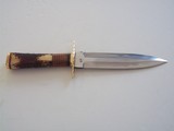 Thierry Le Senecal Medieval Hunting Dagger Fancy File Work Brass Butt Cap Leather Washers stag Combination Hefty Handle - 1 of 5