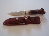 Randall Model # 23 Gamemaster Stainless Steel Blade Carved Sambar Crown Stag Handle 