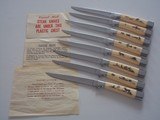 Rare Set of 8 Hand Carved Hall Howard Weyahok Scrimshawed Steak Knives - 6 of 6