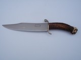 James L. Batson,Jr. Bowie Carved by Paul G. Grussenmeyer Carbon Steel Blade 