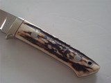 J.B. Moore Small Utility-Hunting Knife German Silver Single Guard Stag Scales Wrist Thong A Beauty! - 3 of 7