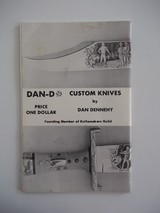 DAN-D CUSTOM KNIVES by DAN DENNEHY 1973 Catalog With Original Price List & Uncut-Still Attached Order Form- A True Rarity Today's!