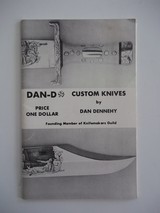 DAN-D CUSTOM KNIVES by DAN DENNEHY 1973 Catalog With Original Price List & Uncut-Still Attached Order Form- A True Rarity Today's! - 2 of 3