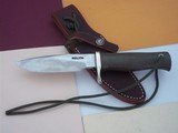 Randall Made Knives Model # Woodsman German silver guard, Green Micarta Handle, Wrist Thong - 1 of 5