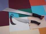Shiva Ki Rare Karambit-Padauk Wood handle-Damascus Blade- Early Scarce seen Japanese Mon marking -Original Leather Scabbard- 1980 Production. - 2 of 2