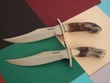 Randall Made Knives One-of-a-kind set of two Bear Bowies Masterfully Carved by Renowned artist Paul G. Grussenmeyer - 4 of 14