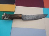 James L. Batson,Jr Moran the Pirate Bowie carved by Paul G. Grussenmeyer Damascus 