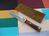 Thierry Le Senecal Medieval Hunting Dagger Fancy File Work Brass Butt Cap Leather Washers stag Combination Hefty Handle - 1 of 9