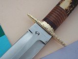 Thierry Le Senecal Medieval Hunting Dagger Fancy File Work Brass Butt Cap Leather Washers stag Combination Hefty Handle - 9 of 9