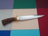 Bill Bagwell Extremely Scarce RIVERBOAT BOWIE June 1985 Brass Guard India Sambar Stag Handle - 1 of 6