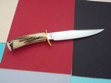 Bill Bagwell scarce Combat Bowie, double brass guard with the rare 