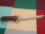 Phill Hartsfield Viking 8-3/8 Blade from A2 Tool Steel Metal Lined Leather Clip Scabbard Lignum Vitae Wood Scales Thong Hole