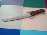 Phill Hartsfield Viking 8-3/8 Blade from A2 Tool Steel Metal Lined Leather Clip Scabbard Lignum Vitae Wood Scales Thong Hole - 2 of 6