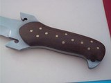 Phill Hartsfield Viking 8-3/8 Blade from A2 Tool Steel Metal Lined Leather Clip Scabbard Lignum Vitae Wood Scales Thong Hole - 6 of 6
