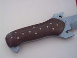 Phill Hartsfield Viking 8-3/8 Blade from A2 Tool Steel Metal Lined Leather Clip Scabbard Lignum Vitae Wood Scales Thong Hole - 4 of 6