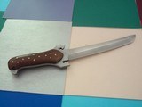 Phill Hartsfield Viking 8-3/8 Blade from A2 Tool Steel Metal Lined Leather Clip Scabbard Lignum Vitae Wood Scales Thong Hole - 5 of 6