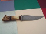 James Porter ABS Master Smith (Deceased) Scagel-Type Bowie Knife-All Damascus Fittings-Carved 