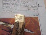 Jean Tanazacq The Dean of French Knifemakers PRAIRIE 1 Prototype Combat/Fighting Knife Rare Stag Handle Engraved Guard October 17, 1984 Production - 6 of 7