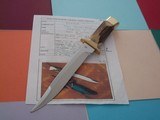 Jean Tanazacq The Dean of French Knifemakers PRAIRIE 1 Prototype Combat/Fighting Knife Rare Stag Handle Engraved Guard October 17, 1984 Production - 4 of 7