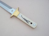 Jean Tanazacq The Dean of French Knifemakers TOURANE Prototype Ivory Handle Scrimshaw by Jean-PIerre Coubertt November 20, 1986 Production - 5 of 6