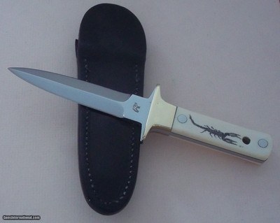 Jean Tanazacq The Dean of French Knifemakers TOURANE Prototype Ivory Handle Scrimshaw By Jean-Pierre Coubert 1988