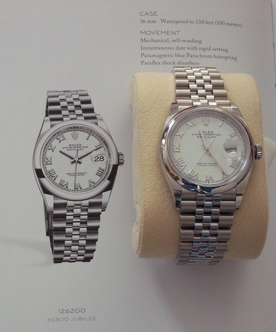 Brand new late December 2019, Rolex men's 36mm Oyster Perpetual DATEJUST Model 126200 watch, in oystersteel with the 62800 Jubillee Bracelet Mint - Image 2 of 3