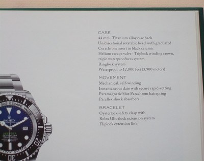 Rolex Men's Sea-Dweller DEEPSEA (James Cameron September 2021 Edition) Stainless Steel 44mm Deep Blue Dot Dial Watch Reference #:126660R - Image 7 of 8