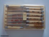 Rare Set of 8 Hand Carved Hall Howard Weyahok Scrimshawed Steak Knives - 4 of 7