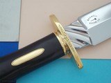 Magnificent cased Bowie and Dagger ensemble 1969 by Bill Bagwell-engraved by Wilton English-Ebony Handles-Scarce 
